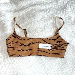 NWT WeWoreWhat Animal Print Chain Bra Top M